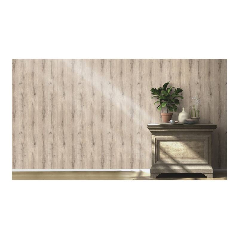 Advantage Appalacian Taupe Wood Planks Wallpaper - 21 x 396 x 0.025