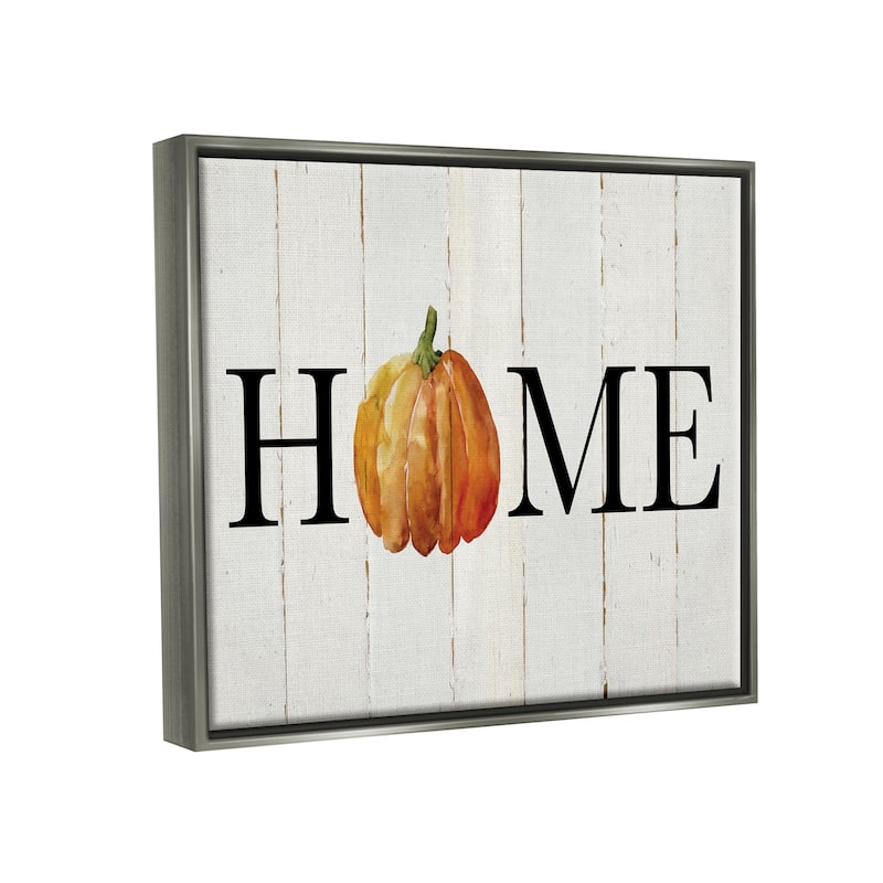 Stupell Rustic Home Pumpkin Framed Floater Canvas Wall Art Design by Carol Robinson