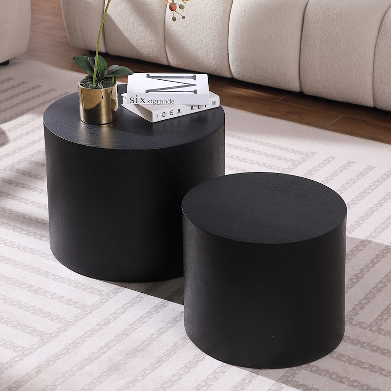 Veneer side table coffee table set of 2
