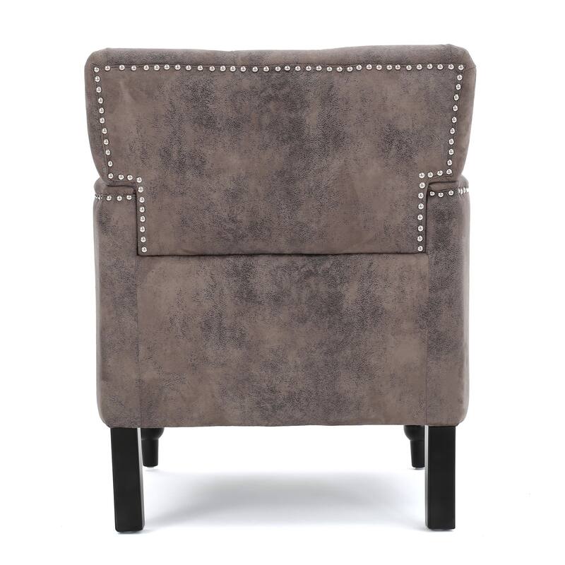 Microfiber Club Chair in Grey-Brown Color