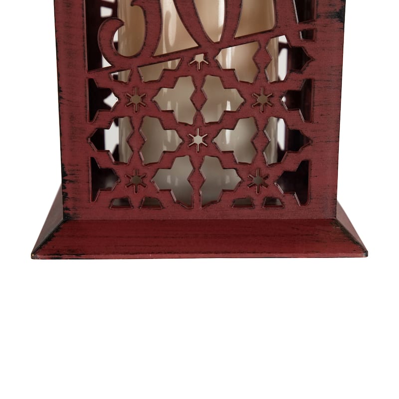 Snowflakes "Joy" Christmas Candle Lantern - 11"