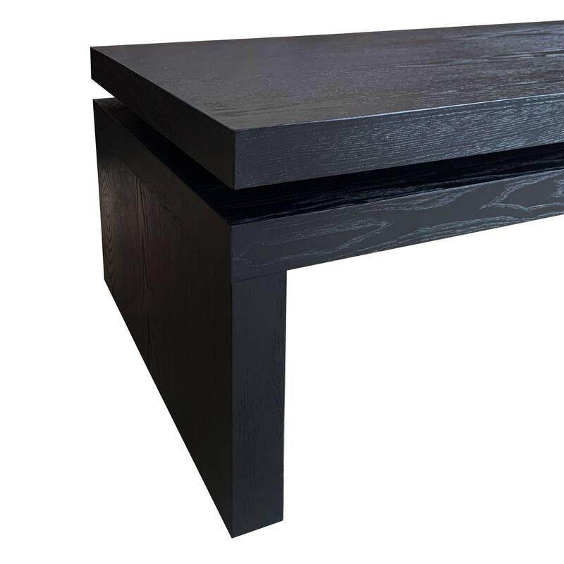 Coffee Table 2-Tiered Wood Tabletop Table, Rectangle Cocktail Tea Table