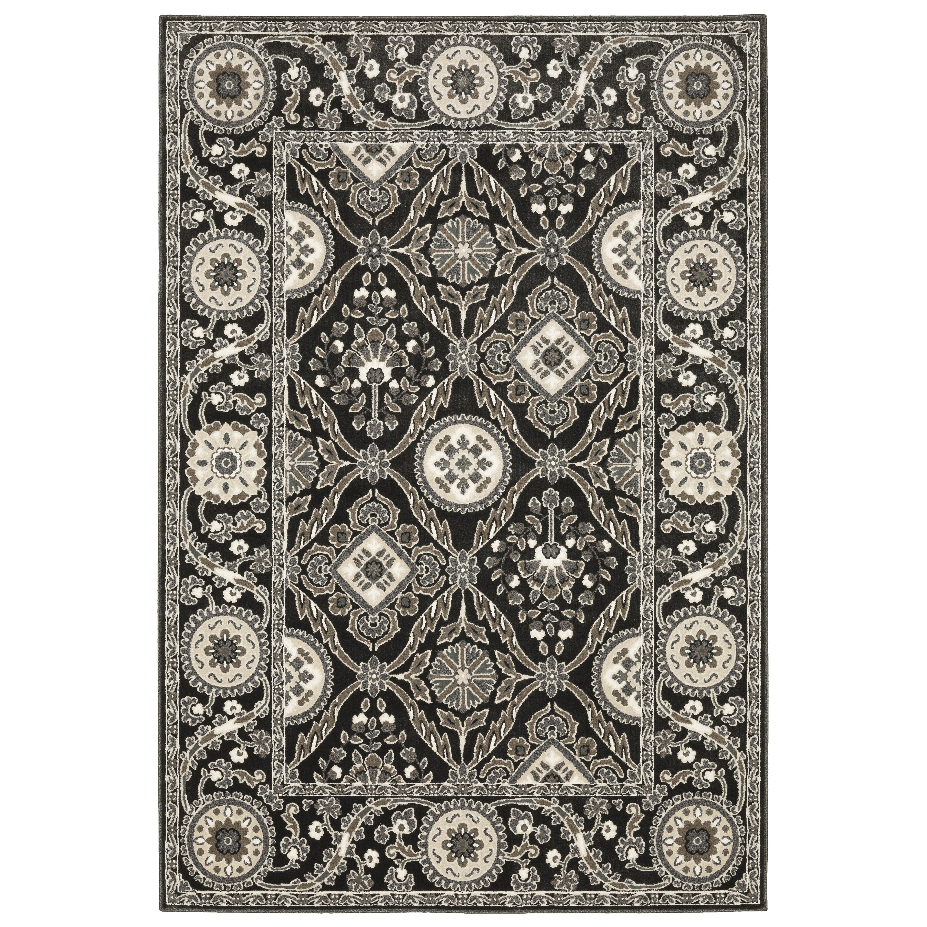 Style Haven Ripley Traditional Charcoal/ Grey Mixed Pile Area Rug