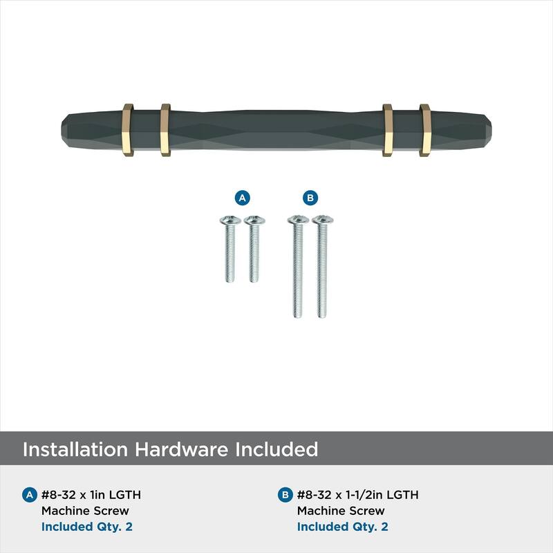 Amerock London 3-3/4 in (96 mm) Center-to-Center Black Bronze/Golden Champagne Cabinet Pull