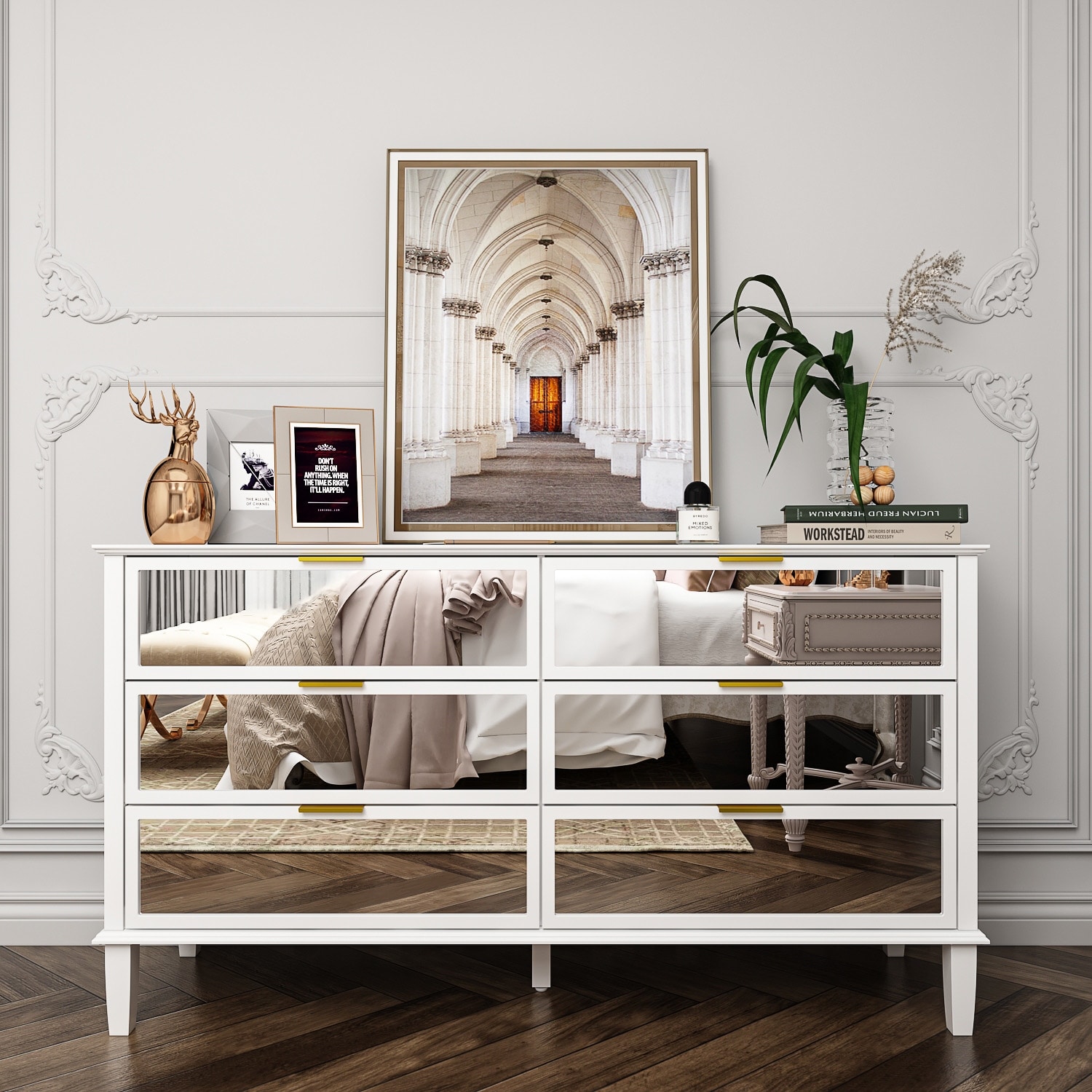 Glass shop chest dresser