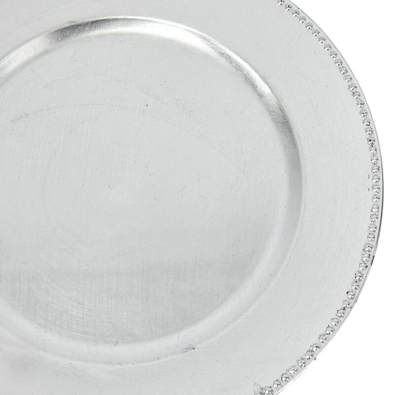 Melamine Plastic Charger - Set of 8 Gold or Silver - Roche River Decor