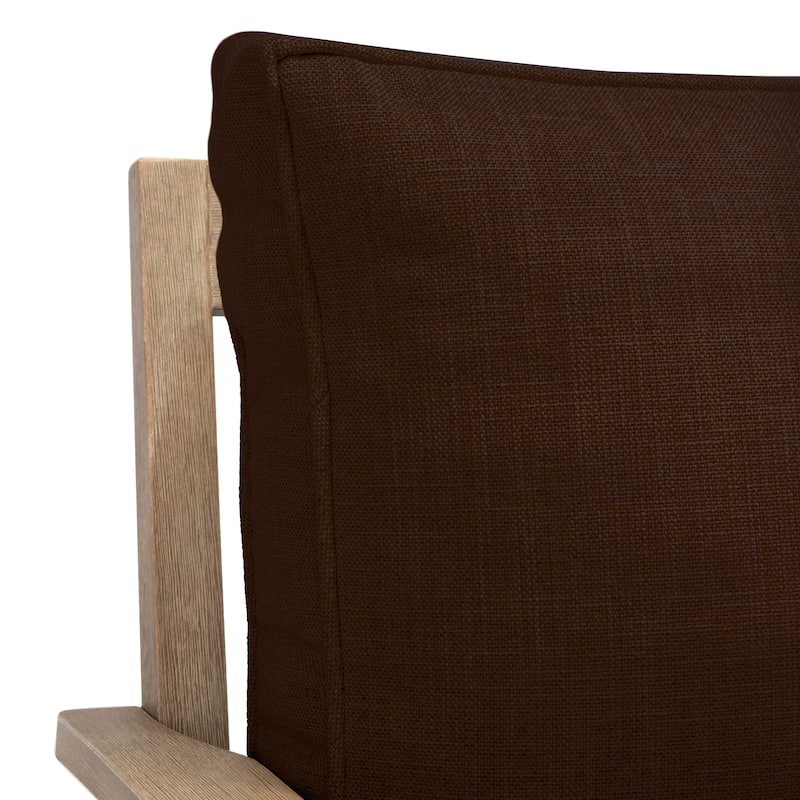 SAFAVIEH Couture Martinique Wood Patio Loveseat - 56"W x 35"D x 32"H