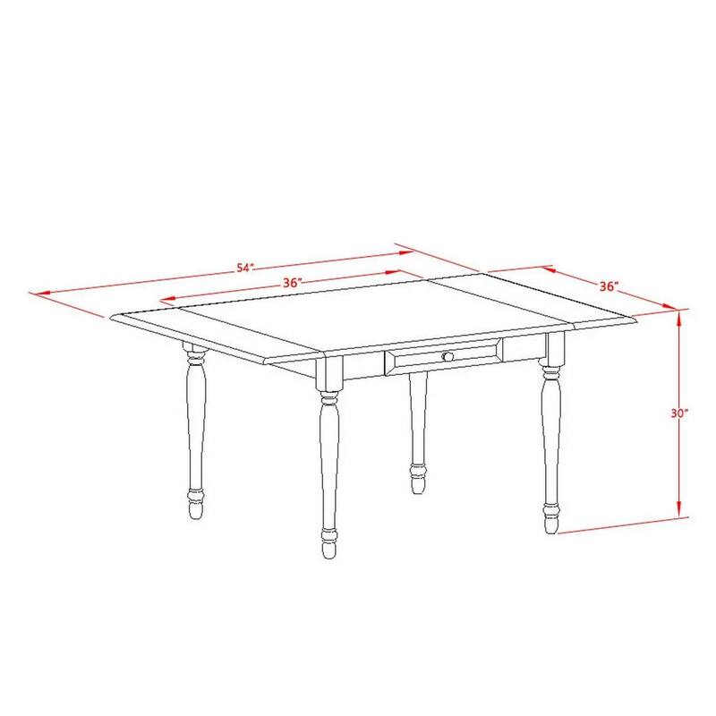 HomeStock 3-Pc Black and Cherry Finish Rectangular Solid Wood Top Dining Table Set