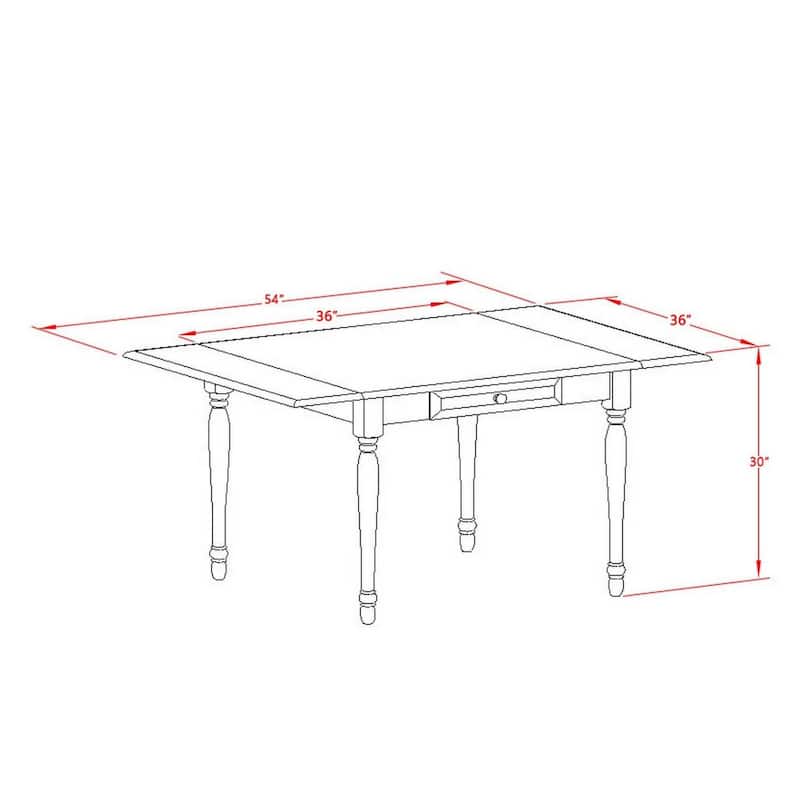 HomeStock 3-Pc Linen White Finish Rectangular Solid Wood Top with Dropleaf Dining Table Set