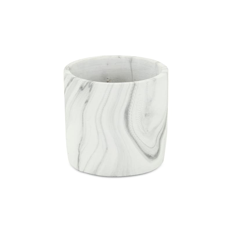 Marmoreal White Ceramic Marble Pot