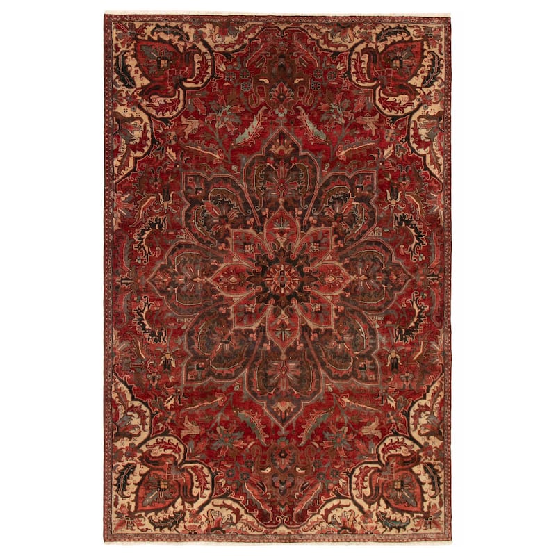 ECARPETGALLERY Hand-knotted Sarabi Red Wool Rug - 7'5 x 11'1 - Dark Red - 7'5 x 11'1