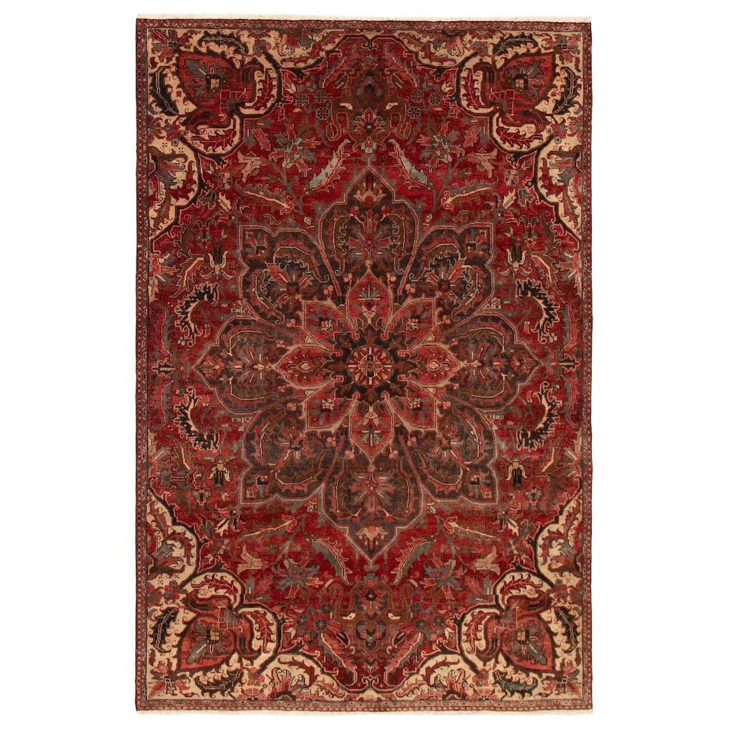 ECARPETGALLERY Hand-knotted Sarabi Red Wool Rug - 7'5 x 11'1
