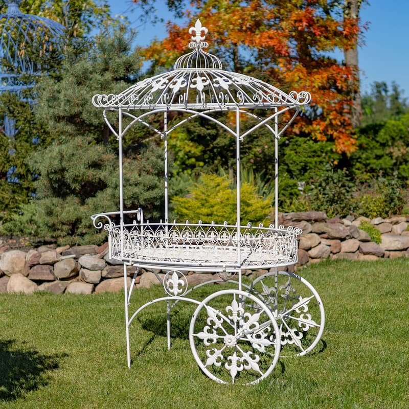 Parisian Inspired Flower Cart with Fleur-De-Lis Details