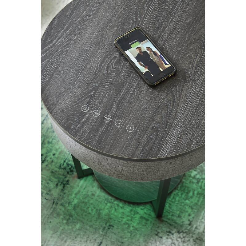 Signature Design by Ashley Sethlen Gray/Black Accent Table - 18"W x 18"D x 22"H
