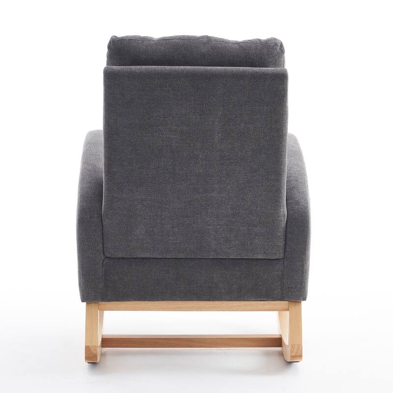 High-Back Rocker Chair with Footrest & Pocket