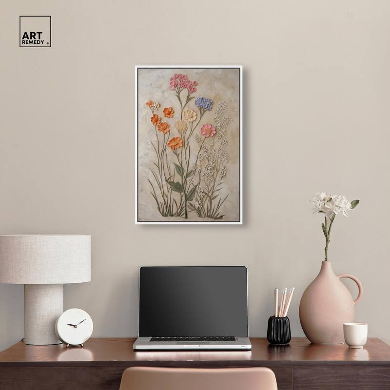 Sculpted Flora Frieze IV Canvas by Art Remedy