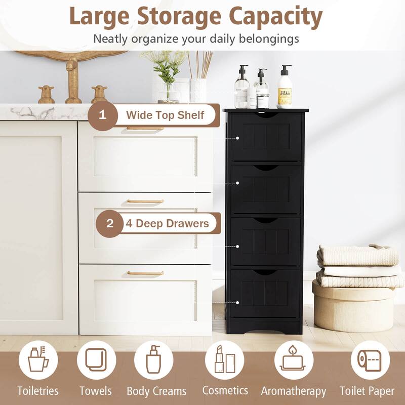 Costway 32.5'' Bathroom Floor Cabinet with Anti-tipping Device