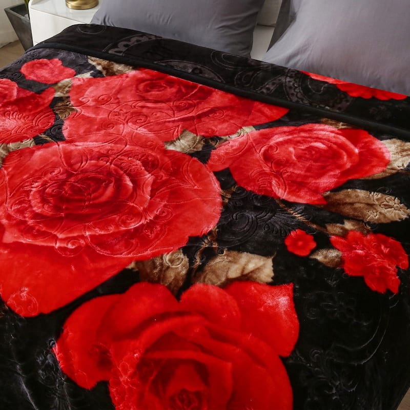 Raschel A&B Printed 2-ply Reversible Korean-style Plush Fleece Blanket