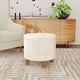 preview thumbnail 1 of 17, Carson Carrington Hare Button-tufted Round Storage Ottoman Cream Textured Woven