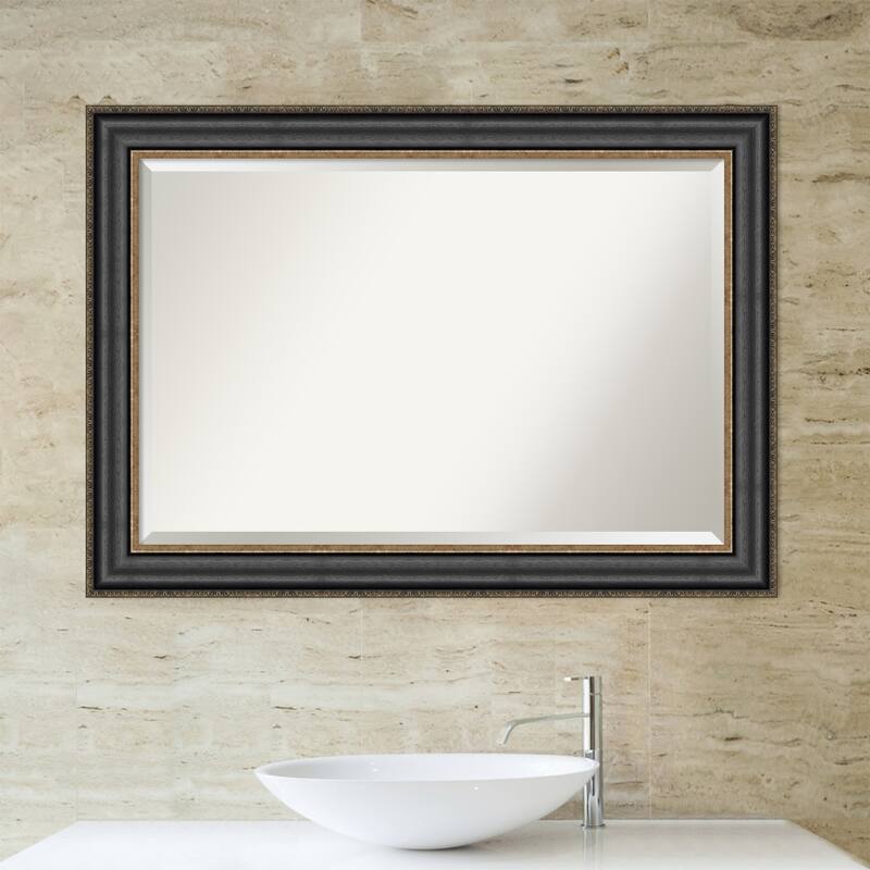 Beveled Bathroom Wall Mirror - Thomas Black Bronze Frame - Thomas Black Bronze