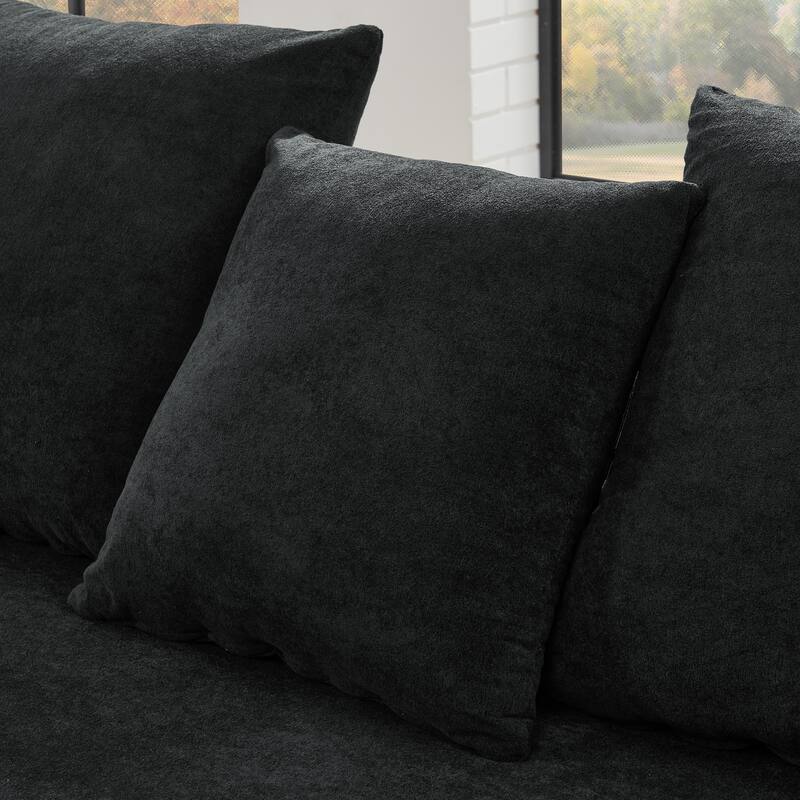 Curved Upholstered Sofa Velvet Sectional Couch for Living Room, L-Shape Lounge Sofa with Chaise, Modular Recliner Safa Bed