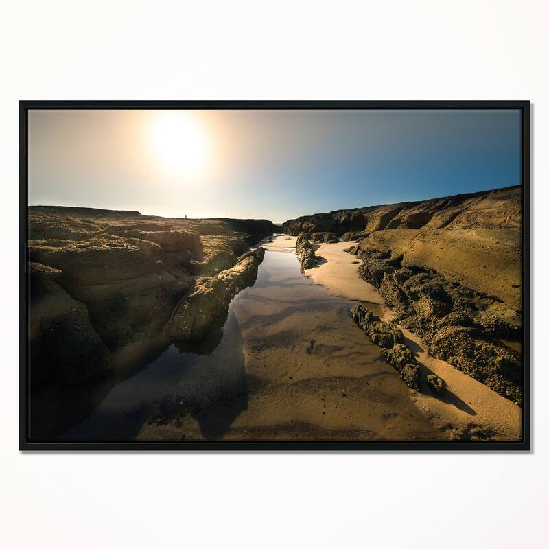 Designart "Beautiful Landscape at Norah Head" Landscape Framed Canvas Art Print