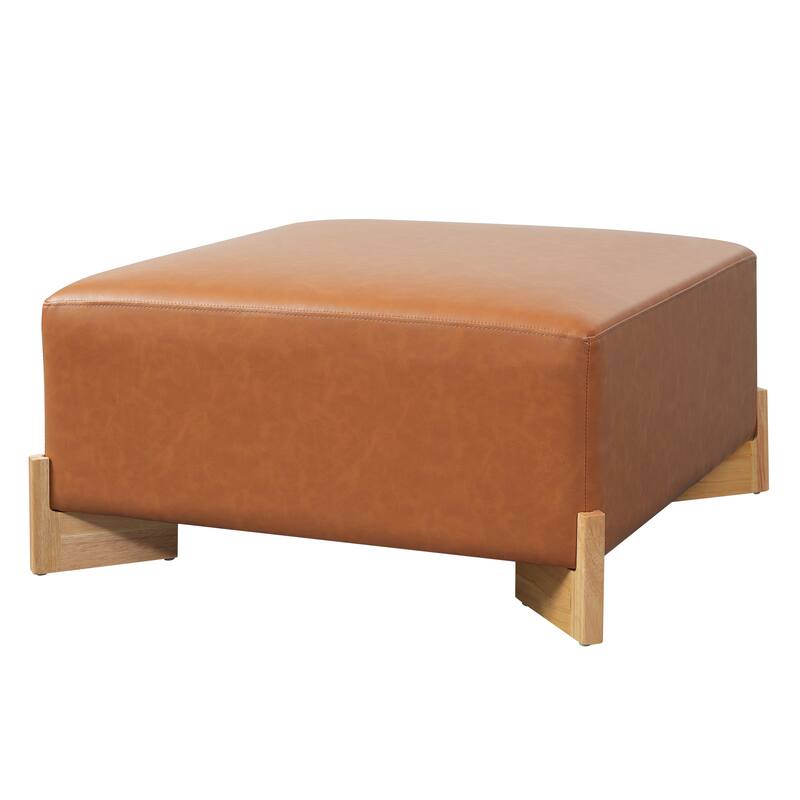 Christopher Knight Home - Arden Modern Upholstered Ottoman with Wooden Legs