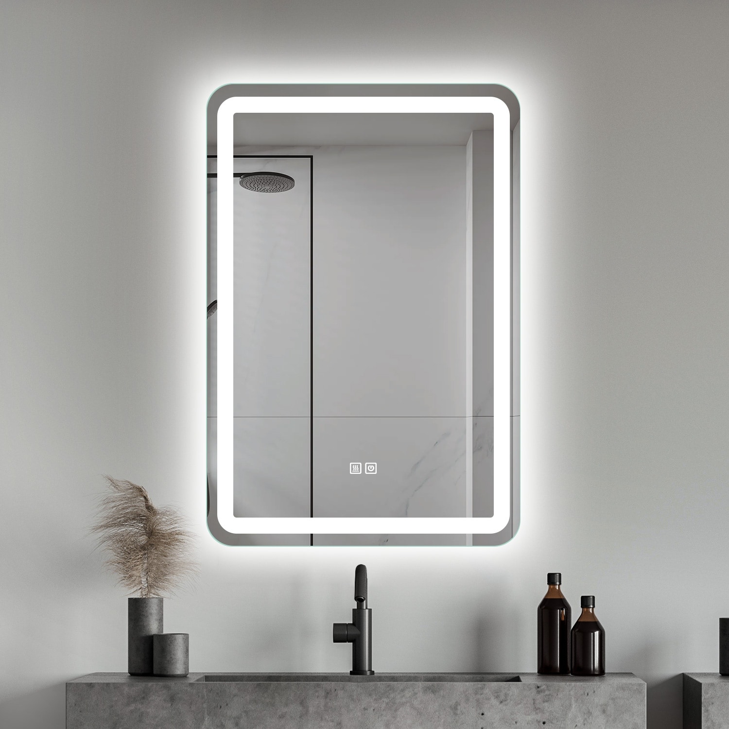 400mm led bathroom mirror top