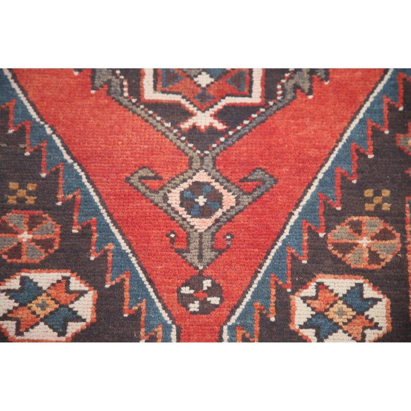 Hand Knotted Oriental 100% Wool Carpet Traditional Tribal Greys & Charcoal Hamedan Area Rug - 7' 1'' X 4' 2''