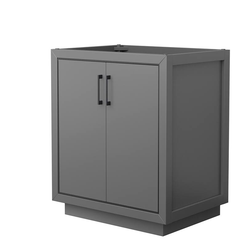 Wyndham Collection WCF1111-30S-CX-MXX Icon 30" Single Free Standing - Dark Gray / Matte Black Hardware