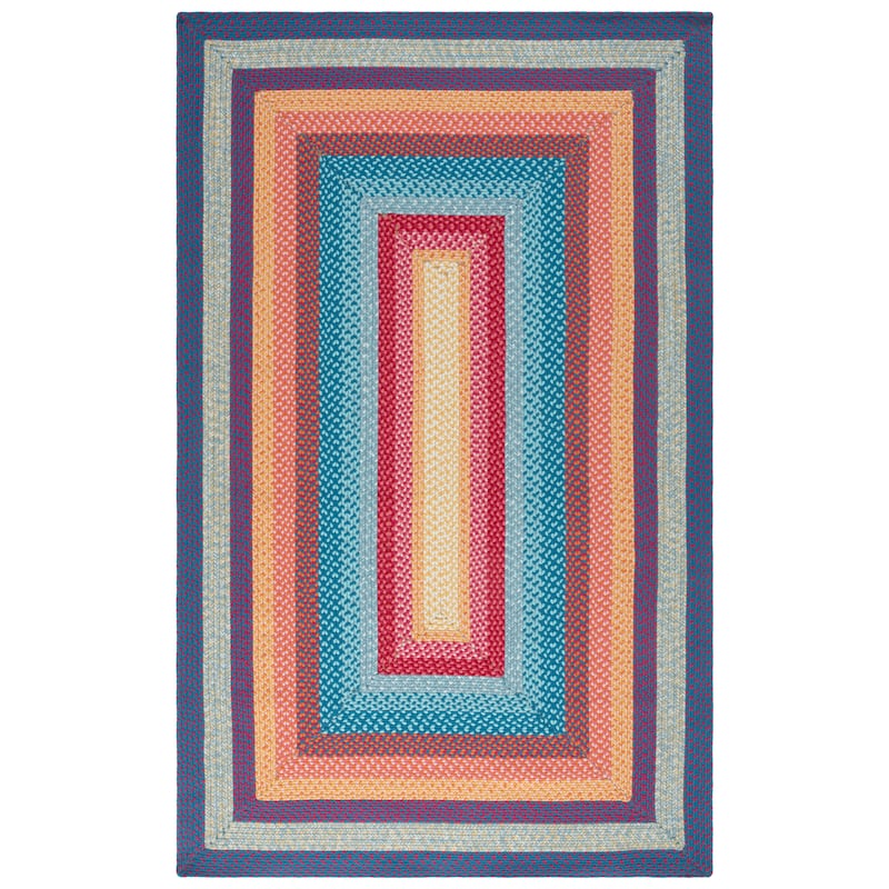 SAFAVIEH Handmade Braided Jo Machine Washable Country Casual Rug - 5' x 8' - Red/Orange - Rectangle
