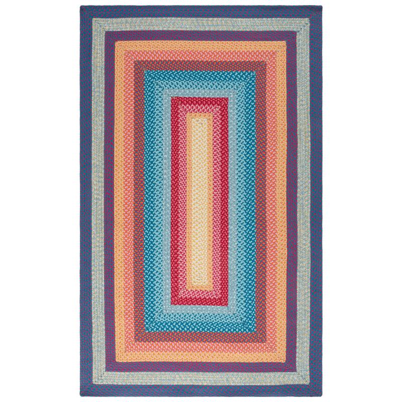 SAFAVIEH Handmade Braided Jo Machine Washable Country Casual Rug - 5' x 8' - Red/Orange