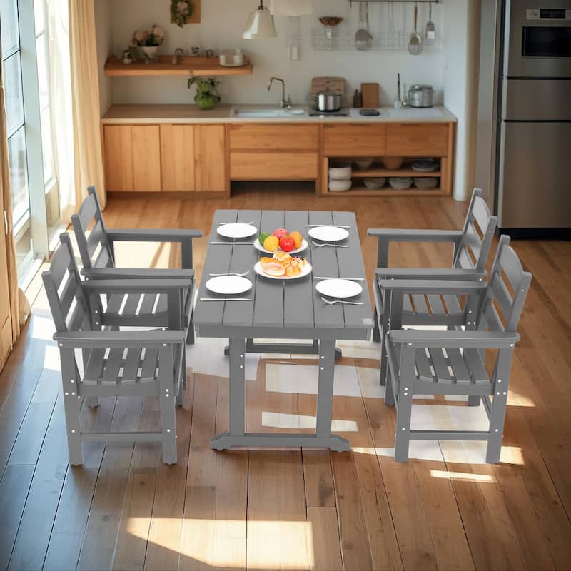 5 Piece Outdoor Furniture Set with 4 Dining Table and Chairs Outdoor Dining Table Outdoor Dining Set for Garden