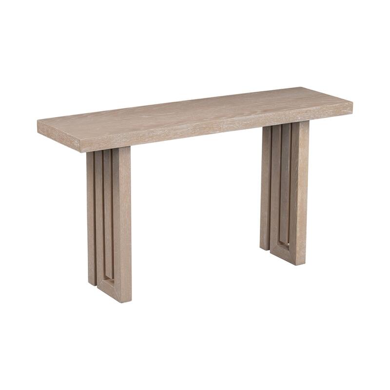 Uniquely Designed Oak Veneer Console Table w/Distinctive Side Shapes