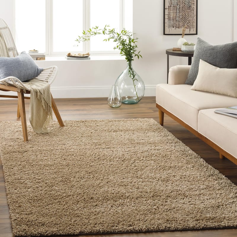 Livabliss Deluxe Shag Minimalist Medallion Area Rug