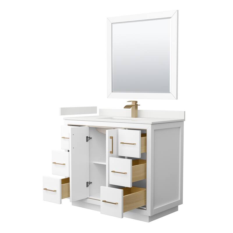 Wyndham Collection WCF111142S-QTZ-UNSM34 Icon 42" Free Standing Single