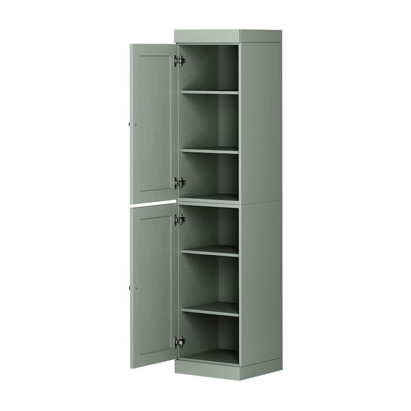 Palace Imports 100% Solid Wood 16.5" Kitchen Pantry Cabinet with Shaker Doors and Adjustable Shelves