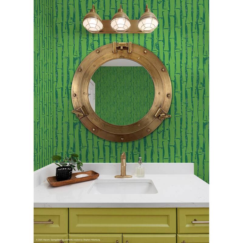 RoomMates SpongeBob SquarePants Bamboo Green Peel and Stick Wallpaper - N/A