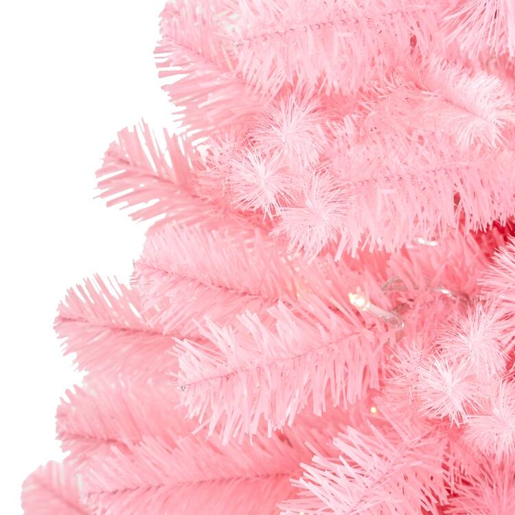 Martina Pink Christmas Tree Prelit, Realistic Artificial Christmas Tree with Lights