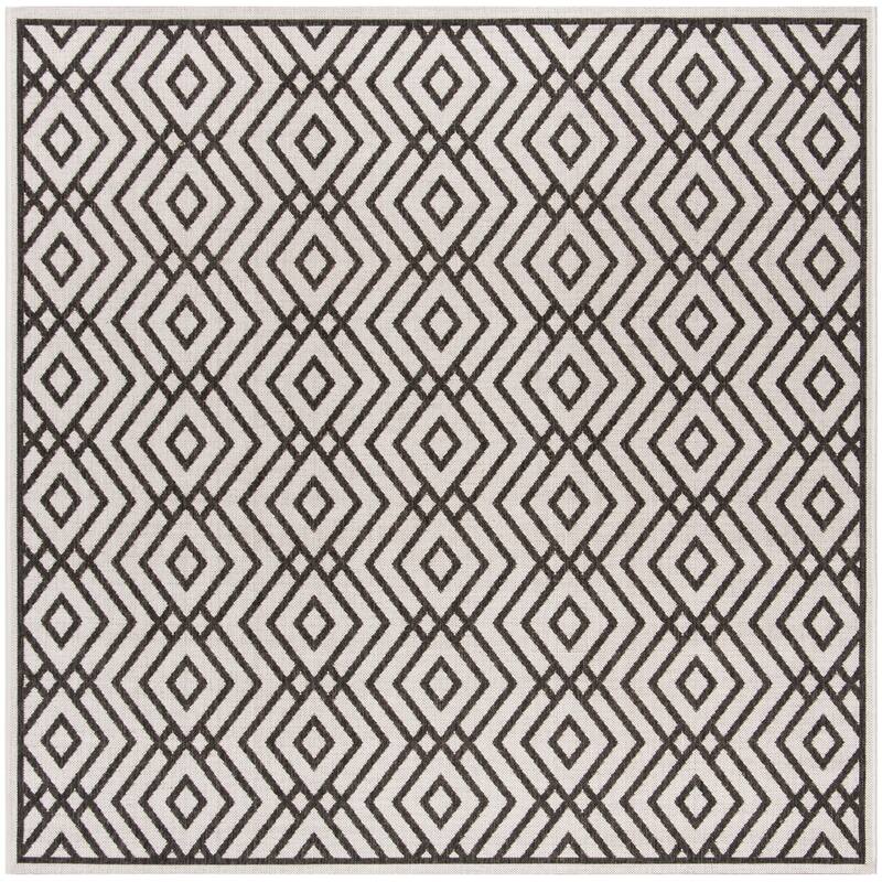 SAFAVIEH Linden Norita Indoor/ Outdoor Waterproof Patio Backyard Rug - 6'7" Square - Light Grey/Charcoal
