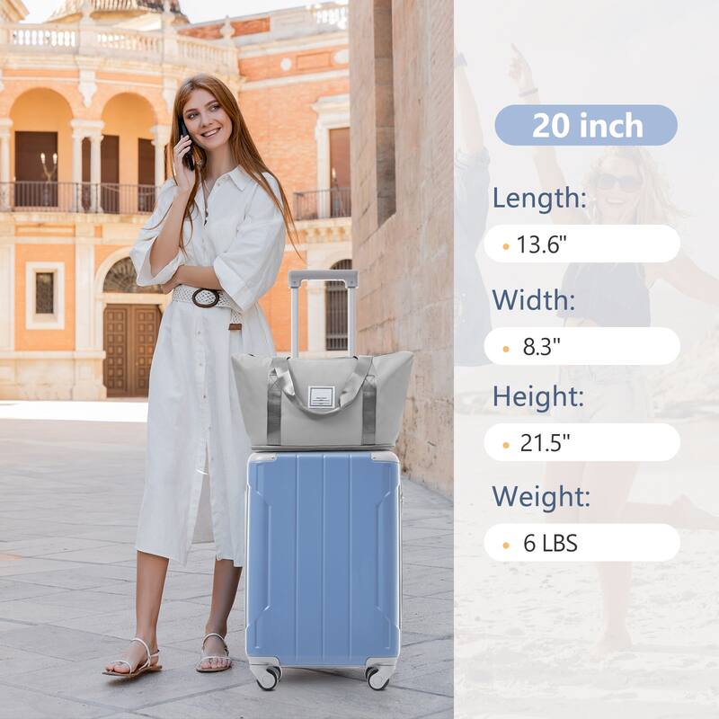 20 Inch Carry On Luggage Set 3 Piece with Spinner Wheels, Lightweight Hardshell ABS Suitcase