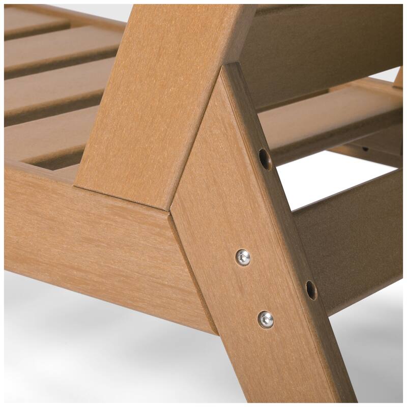 Birchwood All Weather HDPE Outdoor Patio Deep Seating Teak Club Chair With Cushions (1-Piece)