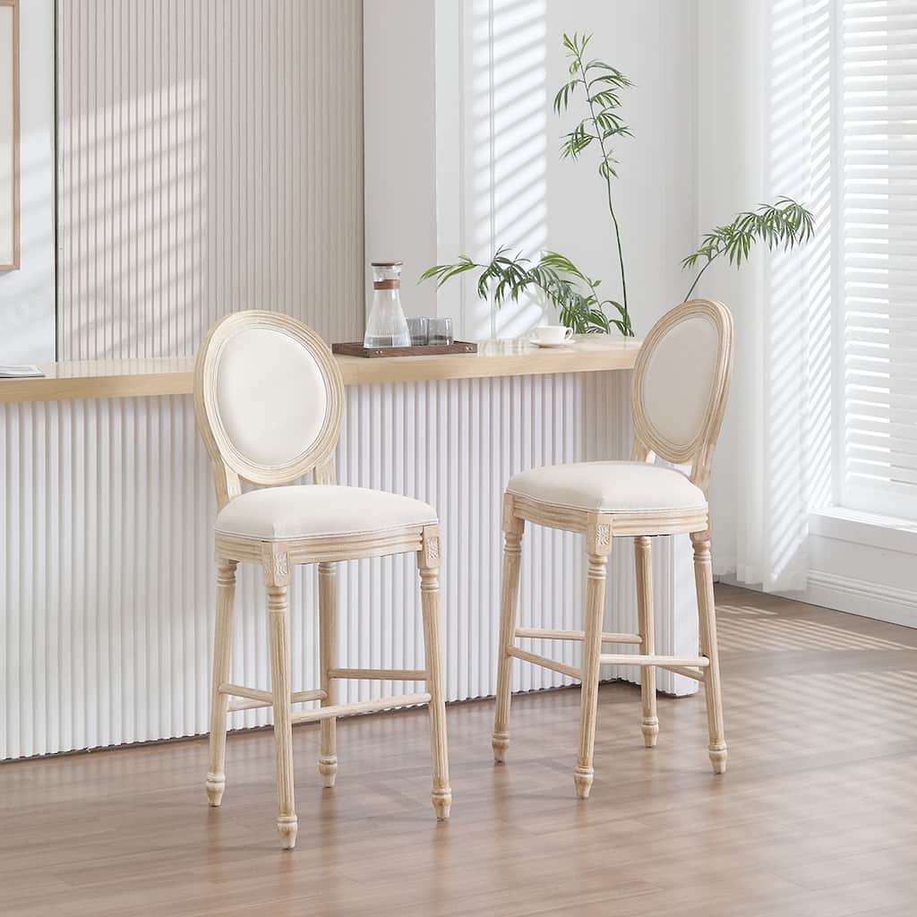 2PCS Cotton Linen Counter Height Dining Chair