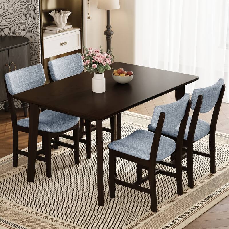 Rustic Farmhouse Dining Table - Solid Wood Frame, Minimalist Modern Dining Table for Kitchen, Dining Room