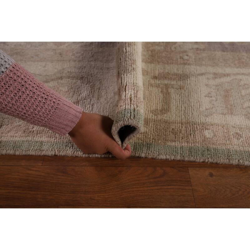 All-Over Floral Oushak Vegetable Dye Area Rug Handmade Wool Carpet - 8'11" x 12'4"