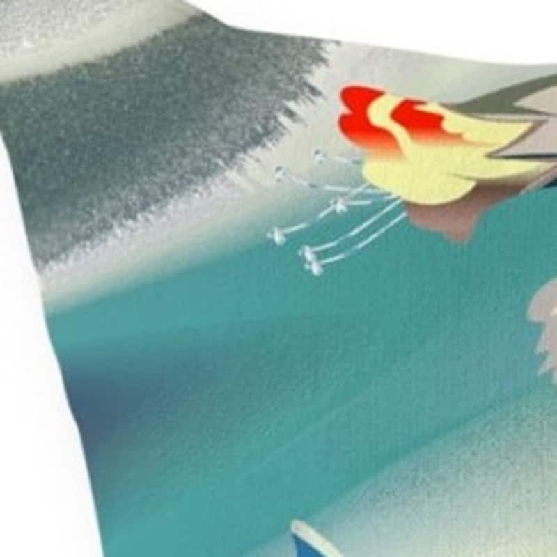 HomeRoots 16" X 16" Blue and Gray Bird Blown Seam Floral Indoor Outdoor Throw Pillow - 16.00' X '16.00' X '5.00