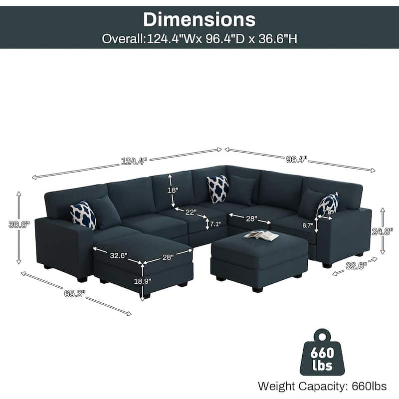 8PCS Modular Flexible Combination Sectional