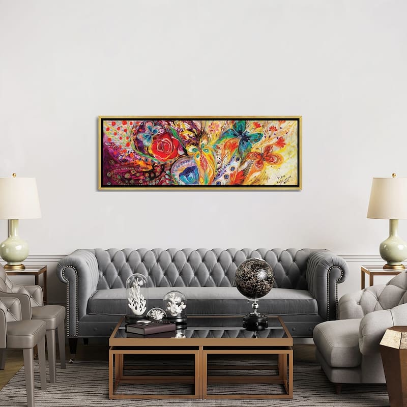 iCanvas "The Flowers And Butterflies" by Elena Kotliarker Framed Canvas Print