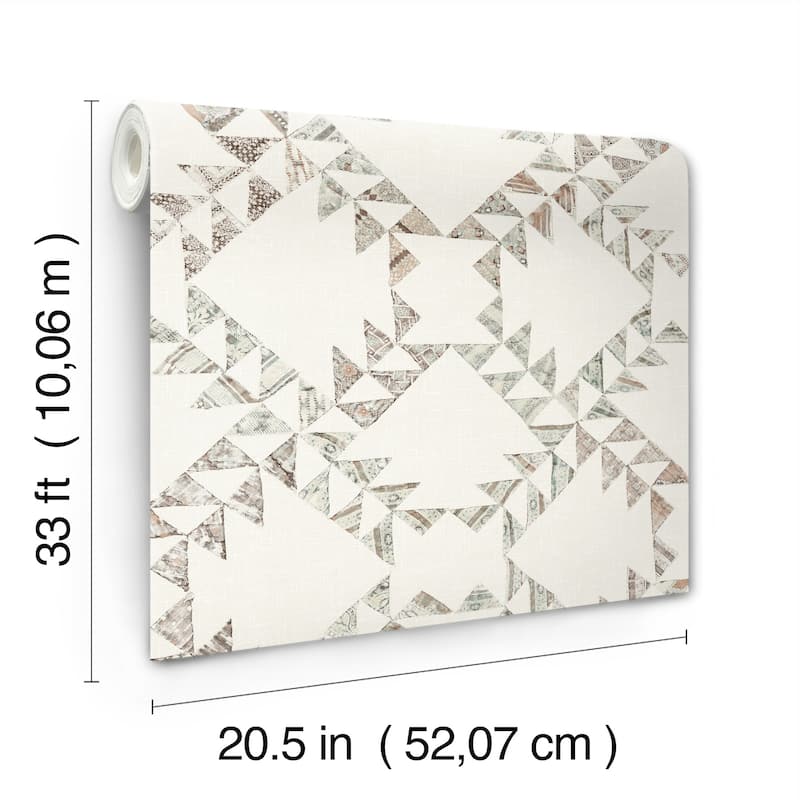 Scrap Quilt Light Brown Wallpaper