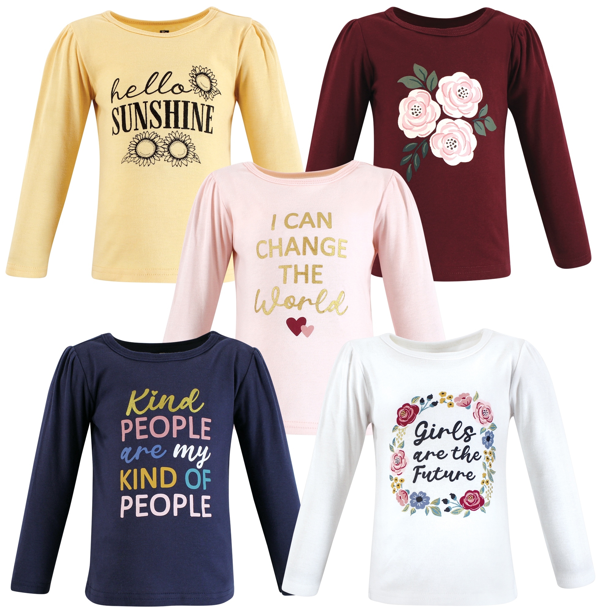Hudson Baby Toddler Girl Long Sleeve T-Shirts, Girls World